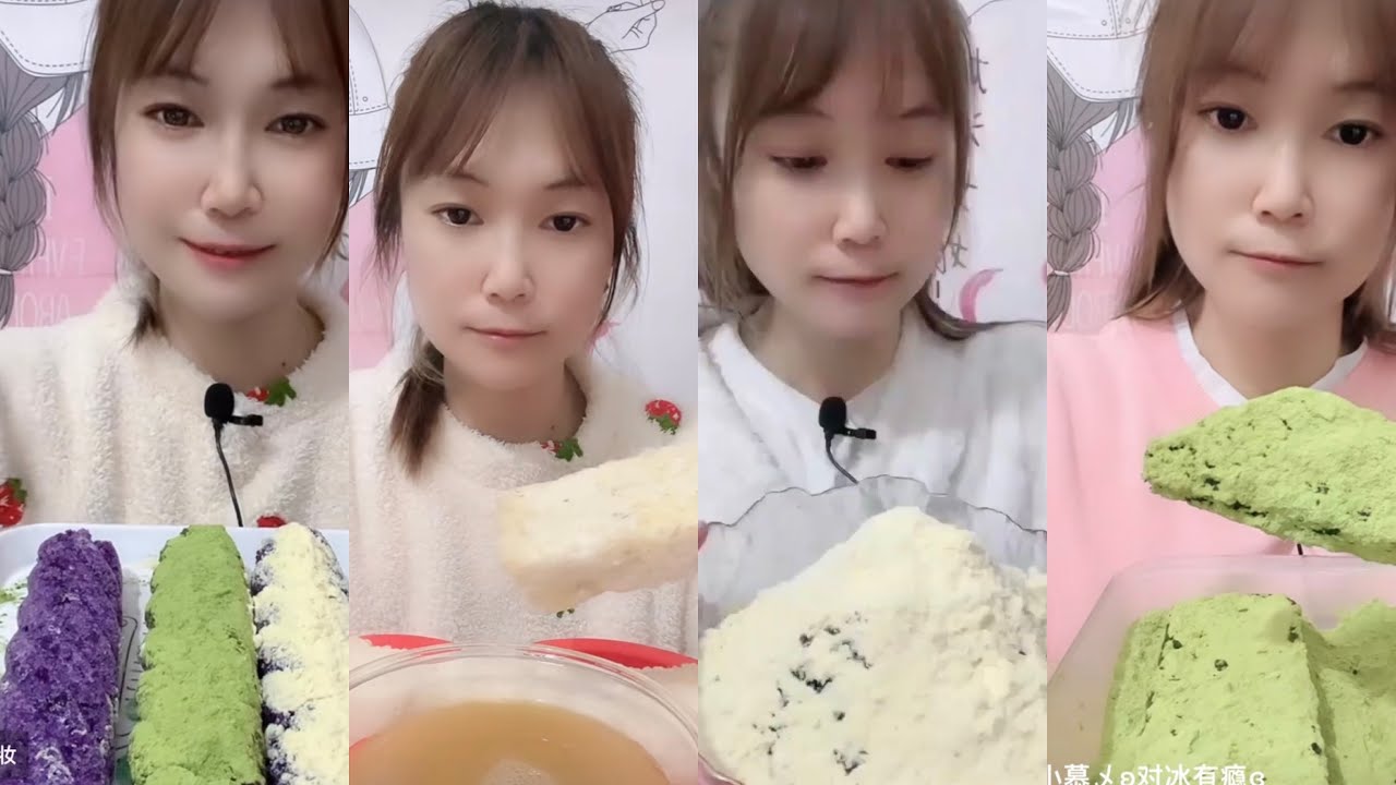 Seeme ice eating asmr/ milk and matcha powder with ice/ shaved ice/ foam ice/#iceeating #ice