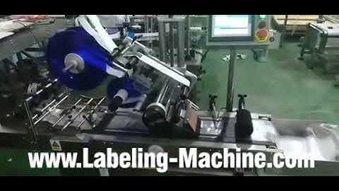 Automatic empty bag paging feeding top labeling machine testing video