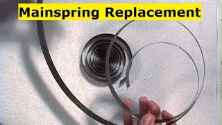 Clock Mainspring Replacement basics. Clock repair lesson. How to replace a mainspring.