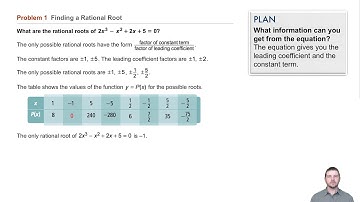 Algebra 2 5-5 Theorems About Roots of Polynomial Equations: Problem 1 - Finding a Rational Root