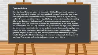 A Better You Class Class 8 Chapter 1 Creative Thinking