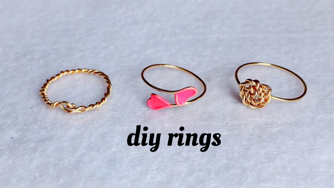 diy rings/how to make simple and delicate stackable rings at home/wire  wrapped rings/handmade rings - YouTube