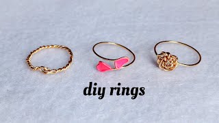 diy rings/how to make simple and delicate stackable rings at home/wire wrapped rings/handmade rings