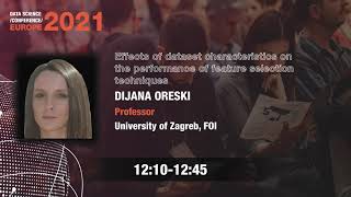[DSC Europe 21] Effects of dataset char. on the performance of feature selection tech's - D. Oreski