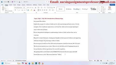 Topic 2 DQ 2 / NSG 318: Introduction to Pharmacology.