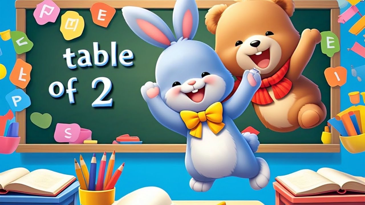 Learn Table of 2 with Fun Rhymes & Actions | Multiplication Song for ...