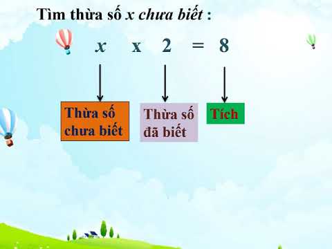 Bài giảng Toán Lớp 2 - Tìm một thừa số của phép nhân