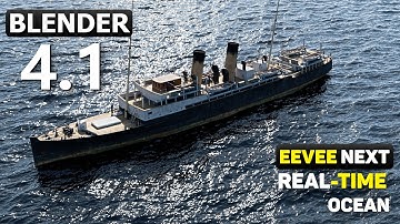 Eevee Next: Real-Time Large Scale Ocean Simulation