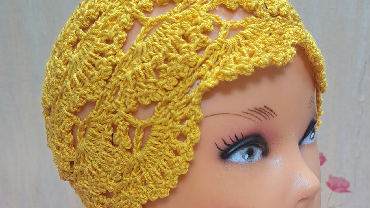 Crochet lasy hat         کلاه قلاببافی توری