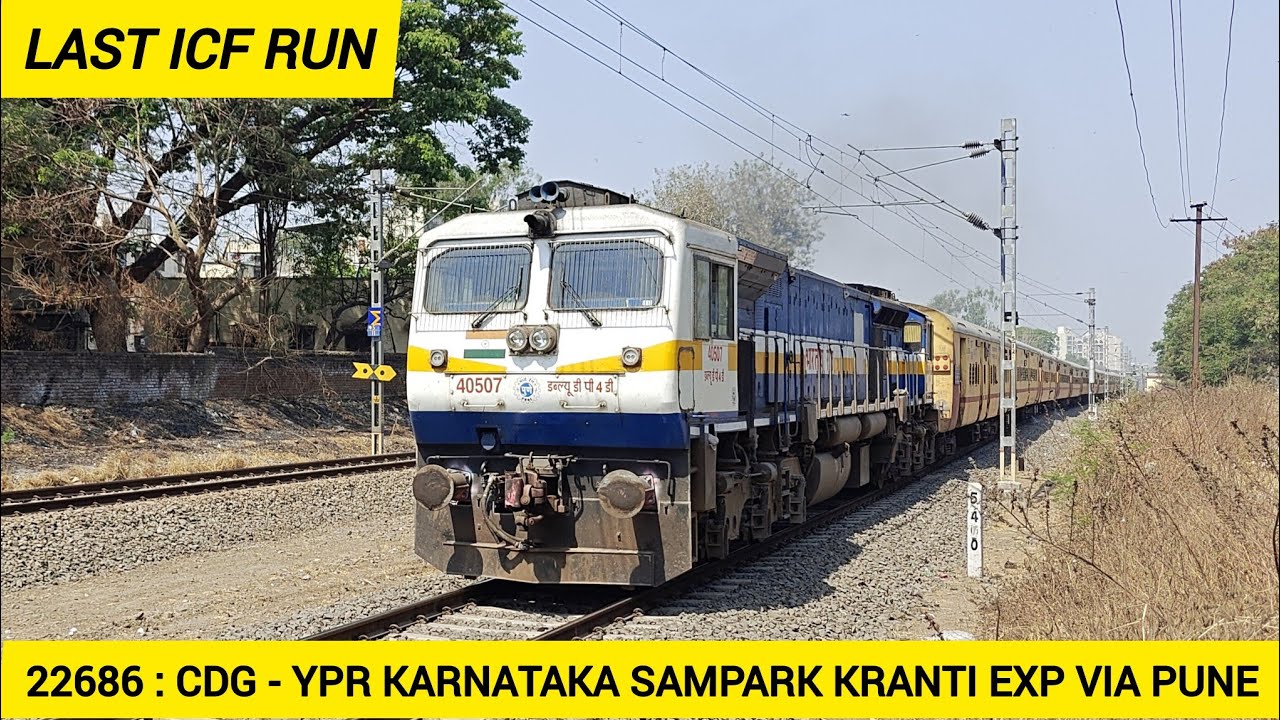 Last ICF Run Of 22686 : Chandigarh - Yesvantpur Karnataka Sampark ...