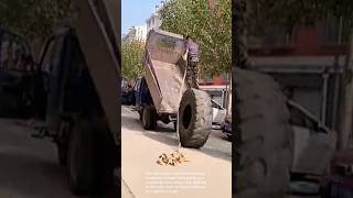 Unbelievable Strength Man Pulls Up Dump Truck Process