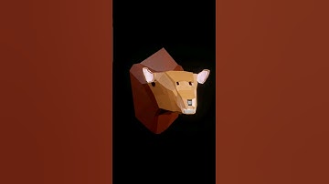 Low Poly Mounted Bear Head. Blender Timelapse