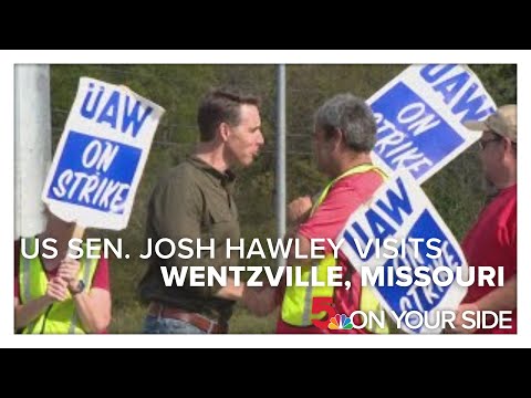 Josh Hawley visits UAW picket line in Wentzville, Missouri