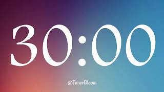 30‑Minute Cozy Lofi Focus Timer Soft Gradient Animation Relaxing Beats Study Work Classroom Calm Big