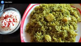 Healthy and Tasty Green Paalak Paneer Pulao.