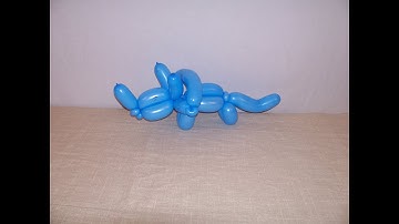 Learn how to make a balloon animal Triceratops dinosaur using balloon twisting Version1