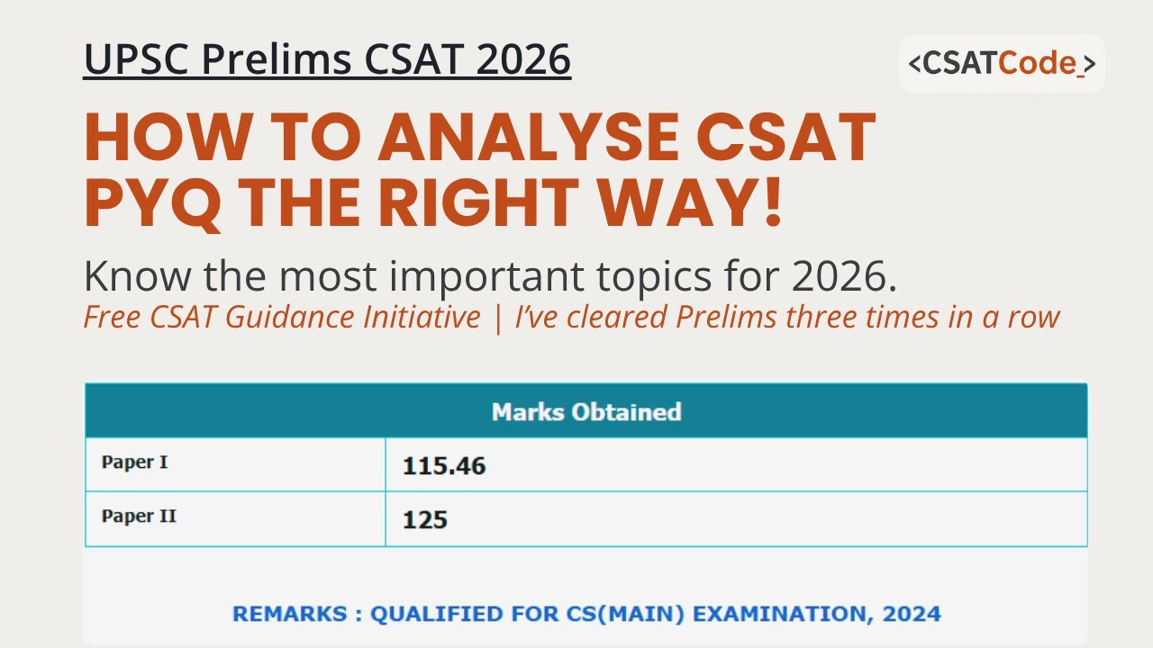 CSAT PYQ Analysis for UPSC Prelims 2025 | How to Prioritize Topics ...