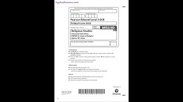 PEARSON EDEXCEL AS RELIGIOUS STUDIES PAPER 4 2023 (8RS0/4D: Study Of Religion Option 4D: Islam)