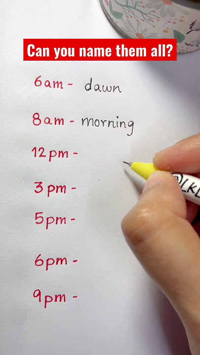 Can you name these times of day in english?