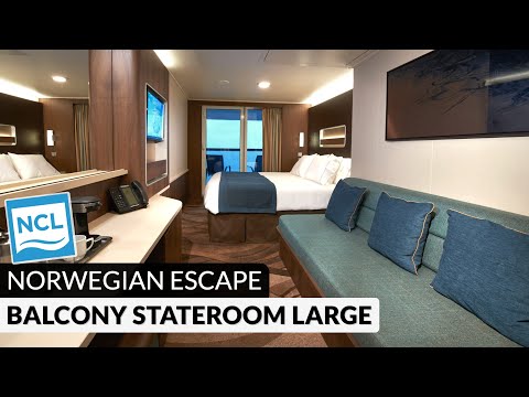 Norwegian Escape Large Balcony Stateroom walkthrough tour