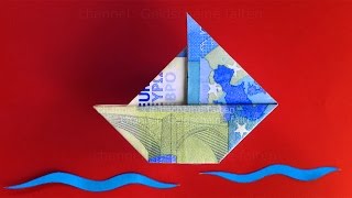 Geldscheine falten Schiff  Einfaches Origami Boot mit Geld falten zur Hochzeit ⛵