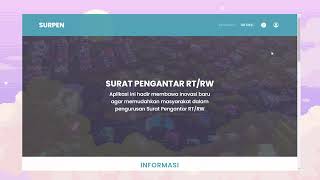 VIDEO DEMO - WEBSITE APLIKASI SURAT PENGANTAR UNTUK RT DAN RW