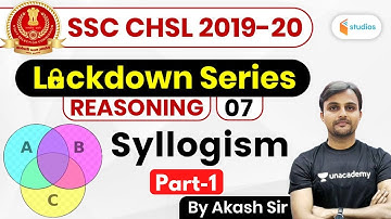 12:00 PM - SSC CHSL 2019-20 (Crash Course) | Reasoning by Akash Sir | Syllogism ( Part-1)