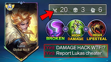 20 KILLS!!💀 GLOBAL LUKAS NEW BROKEN BRUTAL DAMAGE ONE SHOT BUILD IN EXPLANE!! | MLBB