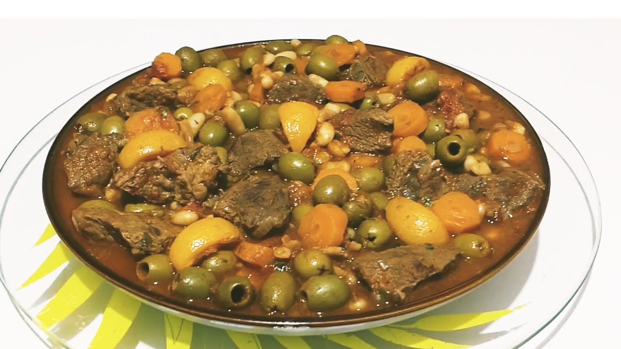 tajine (sans tagine de terre) succulent,Olive vertes et haricots blancs