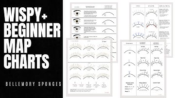 Lash Map Chart and Sponges- Beginner and Wispy Eye Shape Mapping for Eyelash Extensions