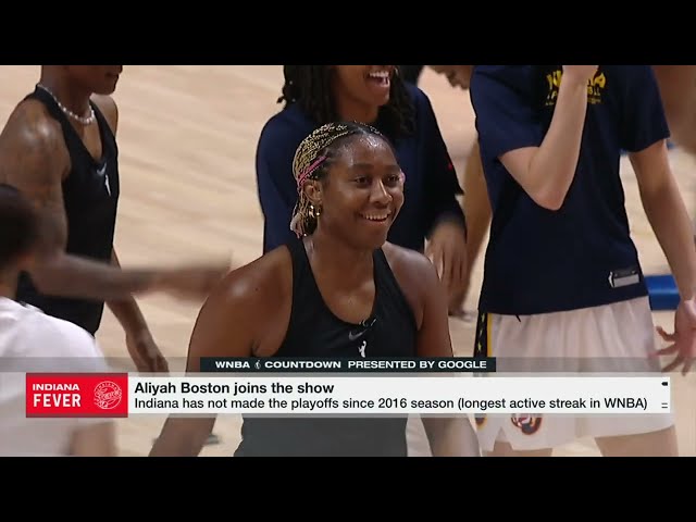 Aliyah Boston fields interview questions WHILE warming up 🤣👏 | WNBA Countdown