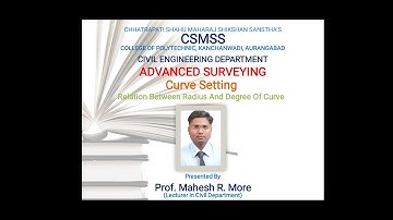 Ralation between Radius And Degree of curve