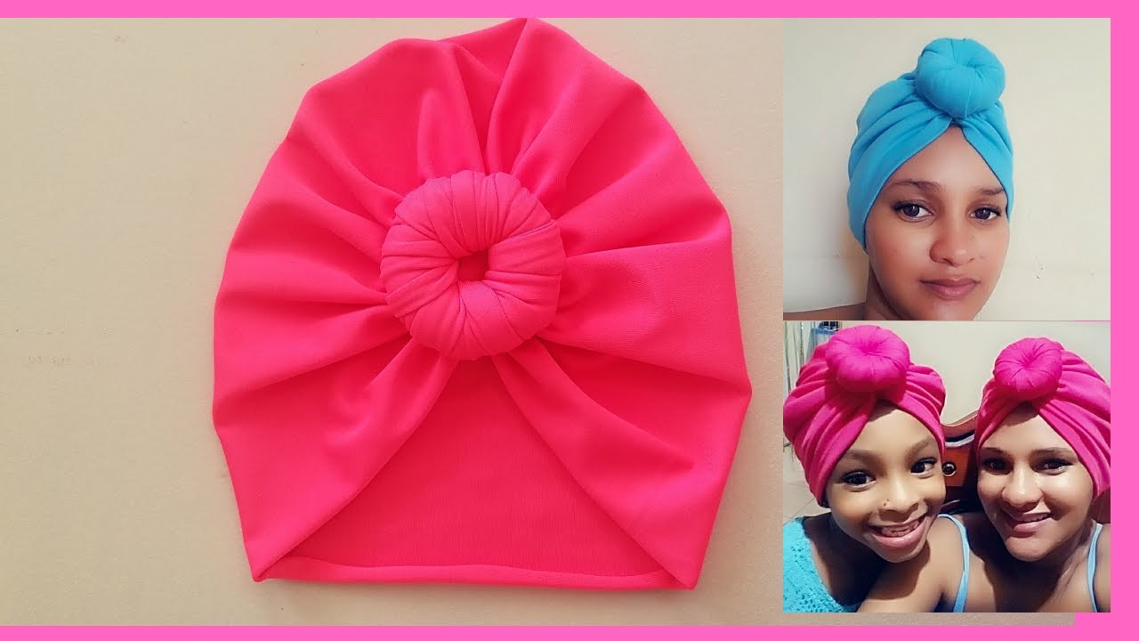 atmósfera Generosidad alarma Gorro turbante con dona Para niñas y adultas - YouTube