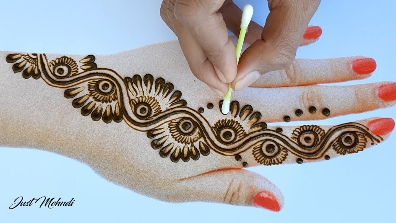 Beautiful Easy and Stylish Mehndi design back hand - Simple Henna ...