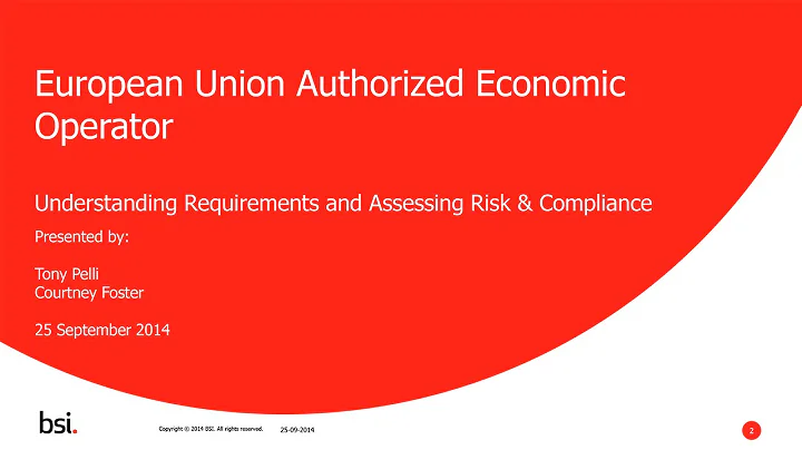 European Union Authorized Economic Operator Requirements and Assessment - Preview