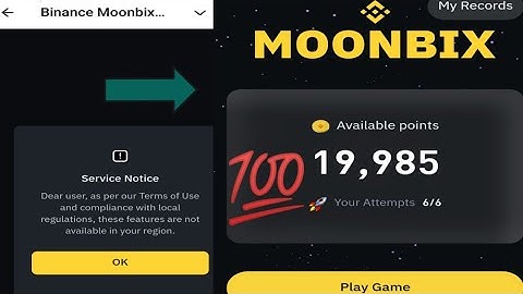 Binance Moonbix service notice problem fixed.