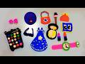 DIY How To Make Polymer Clay Miniature Makeup Set with Pink Dress,Eyeshadow, Shoes,Bag | makeup kit