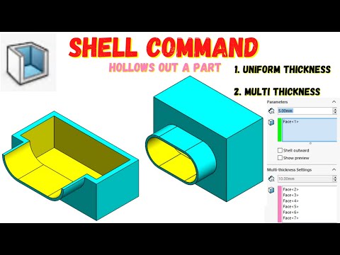 Shell Command in Solid works || Solid Modelling || CAD/CAM || Uniform/Multi Thickness || COGNITION