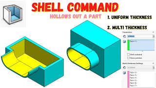 Shell Command in Solid works || Solid Modelling || CAD/CAM || Uniform/Multi Thickness || COGNITION