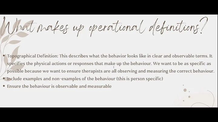 BCBA 5th Edition: Task List C-1- Operational Definitions