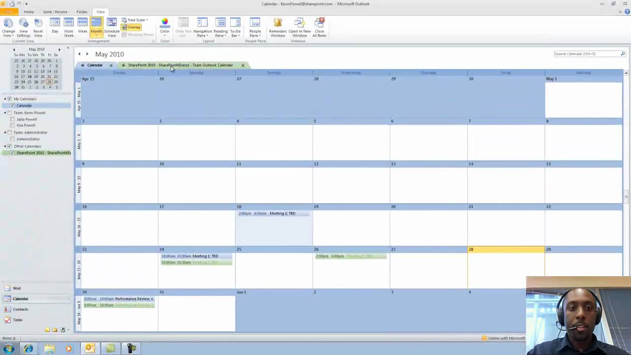 How To Synch SharePoint 2010 Calendars With Outlook 2010 YouTube
