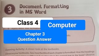 Class 4 Computer Chapter 3 Questions and Answers / Class 4 Computer