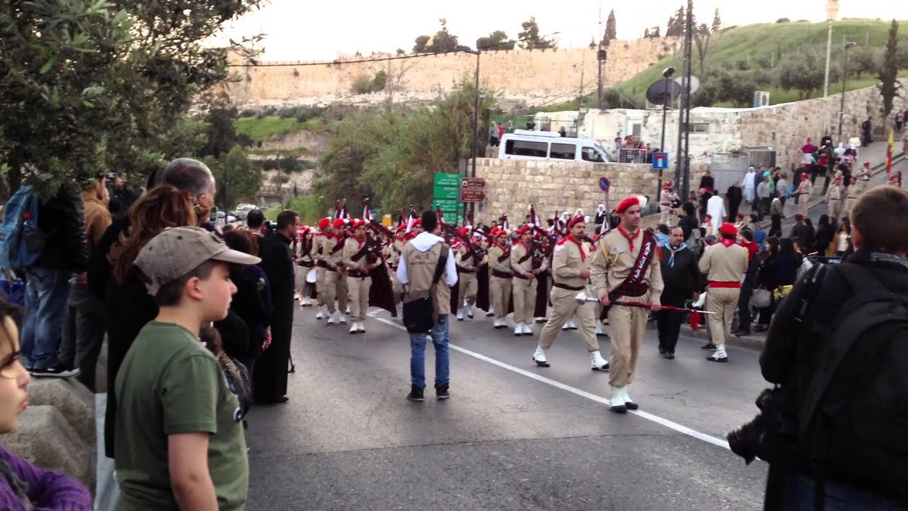 Terra Sancta Bethlehem Scouts at Palm Sunday
