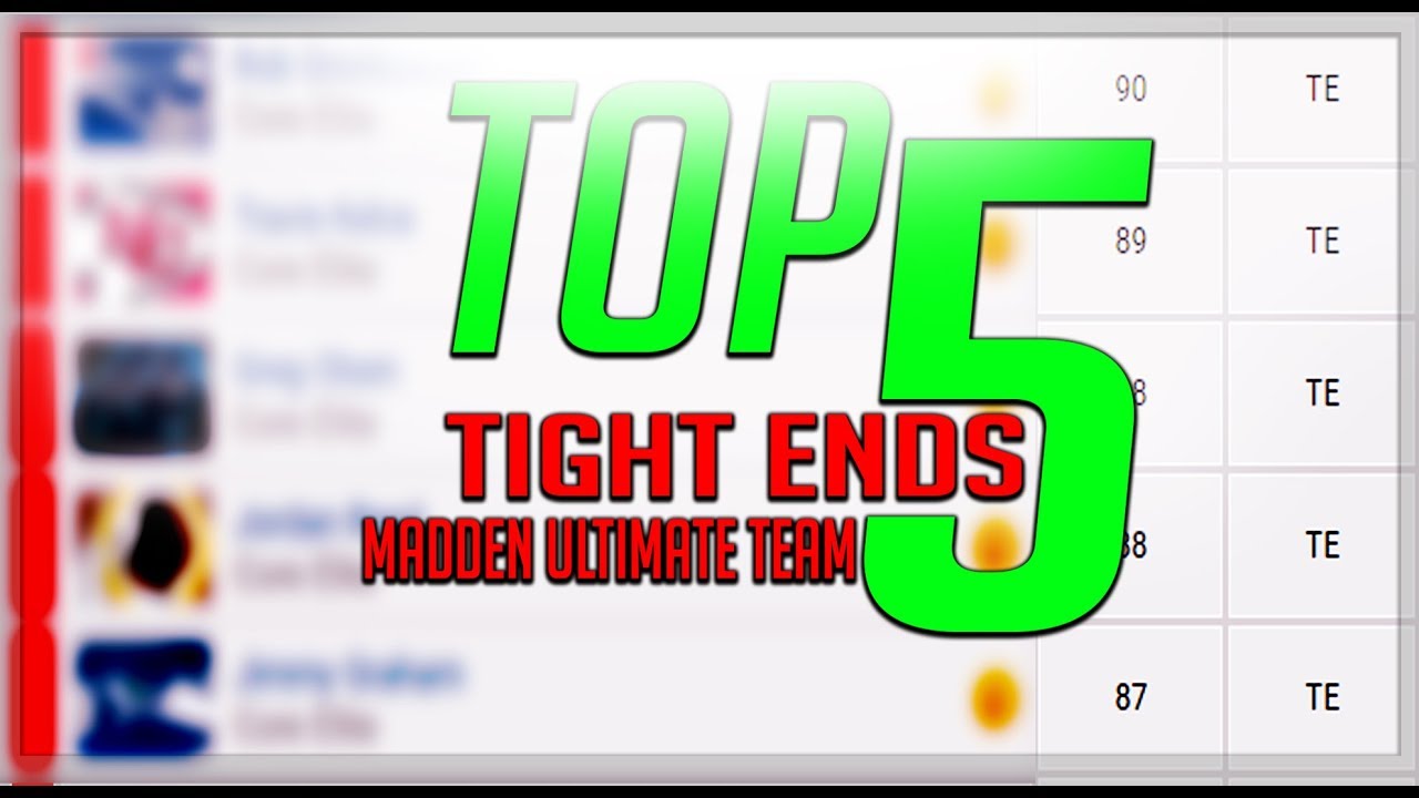 TOP FIVE TIGHT ENDS IN MUT 18!!!! TOP FIVE MUT RATINGS!!!