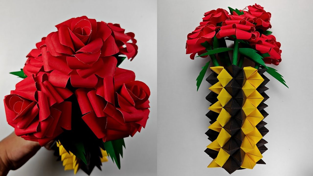 Unique Paper Flower Vase Handmade Flower Vase Paper Craft EP21