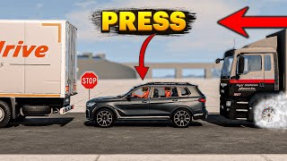 BMW X7 Crash Traffic Test Dummy | BeamNG Drive #beamngdrive