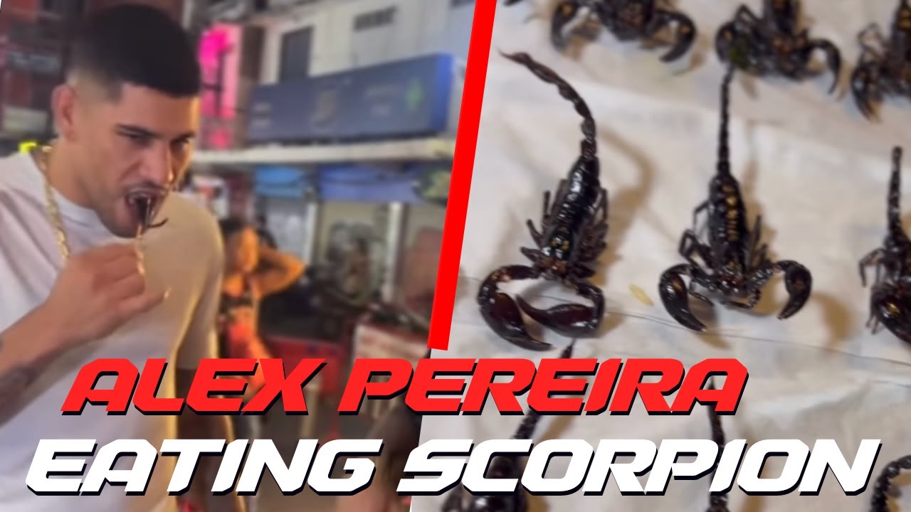 Alex Pereira eating scorpions like there Cheetos chips. YouTube