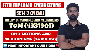 THEORY OF MACHINES AND MECHANISMS CHAPTER 1 IMP | TOM CH 1 IMP | GTU DIPLOMA ENGINEERING SEM 3