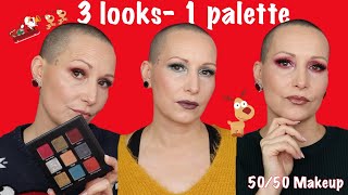 WINTER PALETTE by 50/50 Makeup | 3 Looks - 1 Palette | Xmas, Yule, Holiday Inspired?⛄✨?