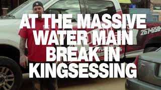 Daniels Contracting Massive Water Main Break In Kingsessing
